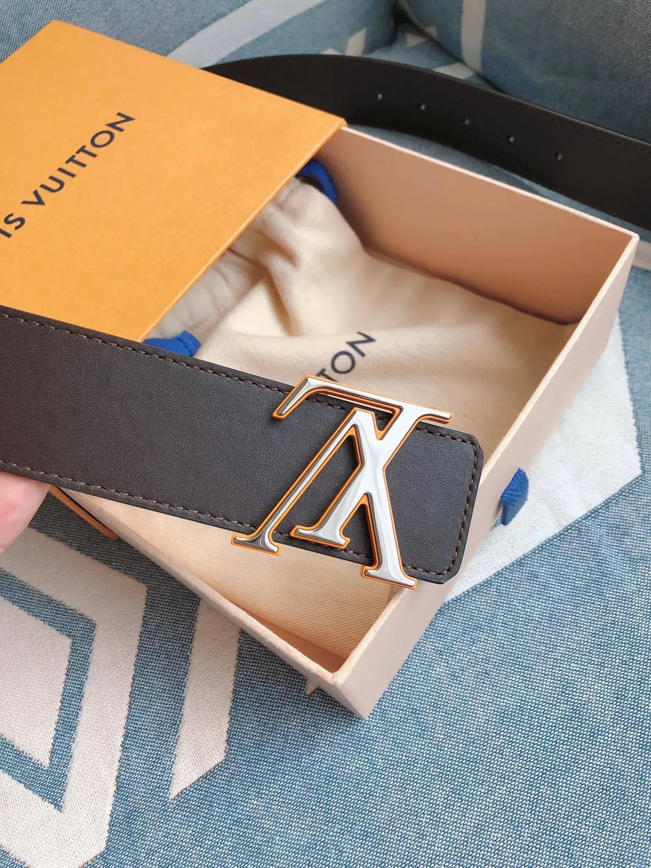 Louis Vuitton LV Initiales Brown Leather Belt 5