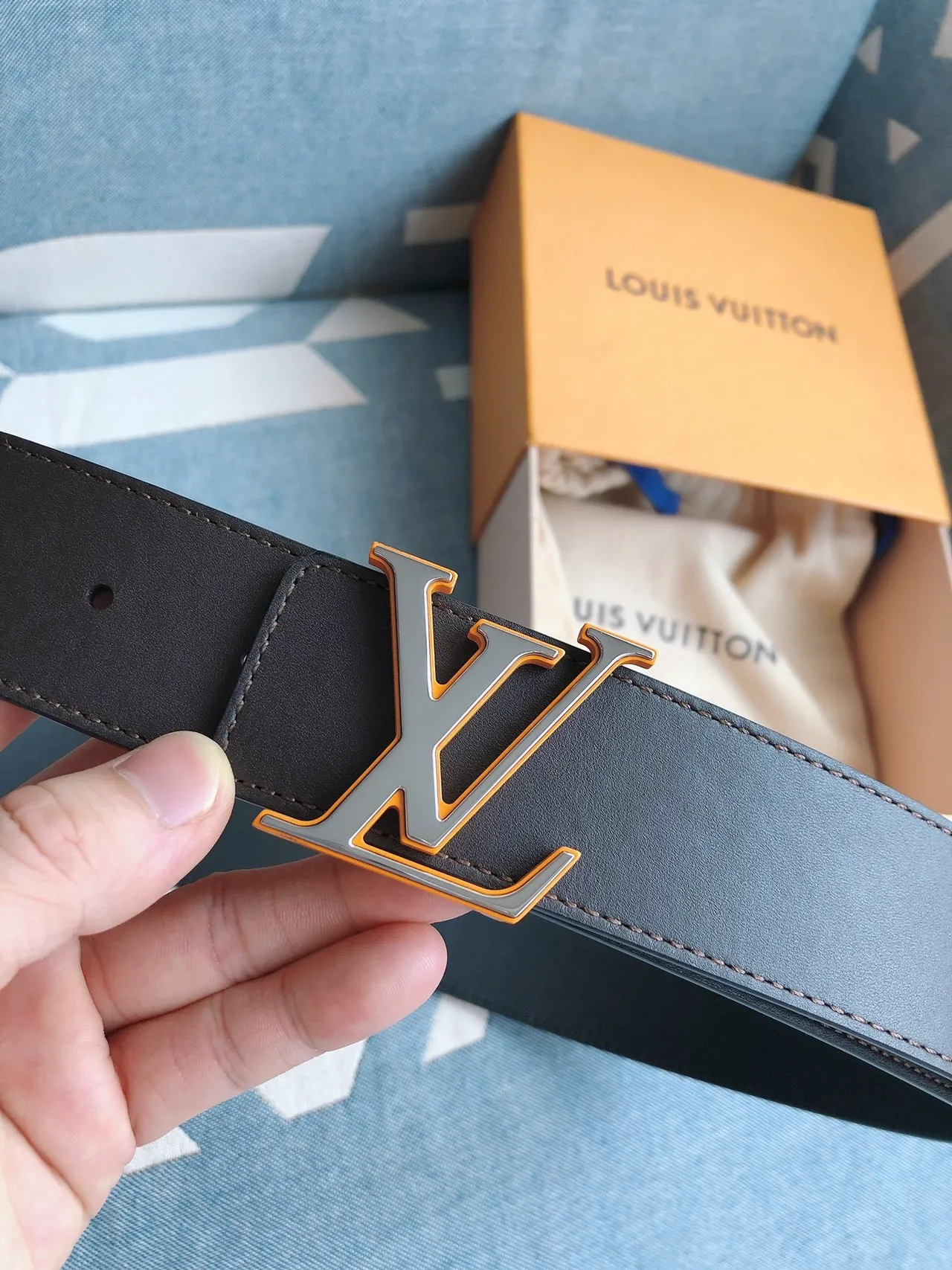 Louis Vuitton LV Initiales Brown Leather Belt 7