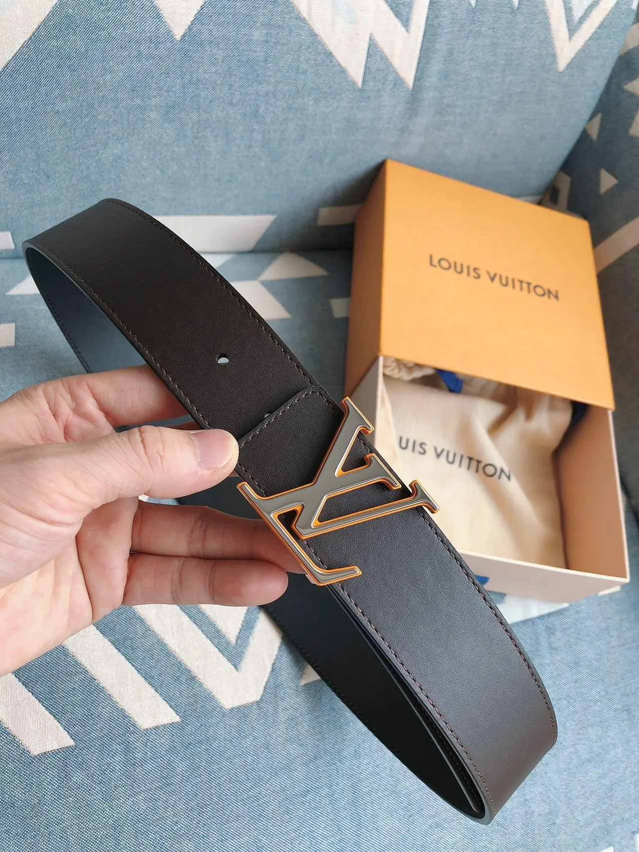 Louis Vuitton LV Initiales Brown Leather Belt 8