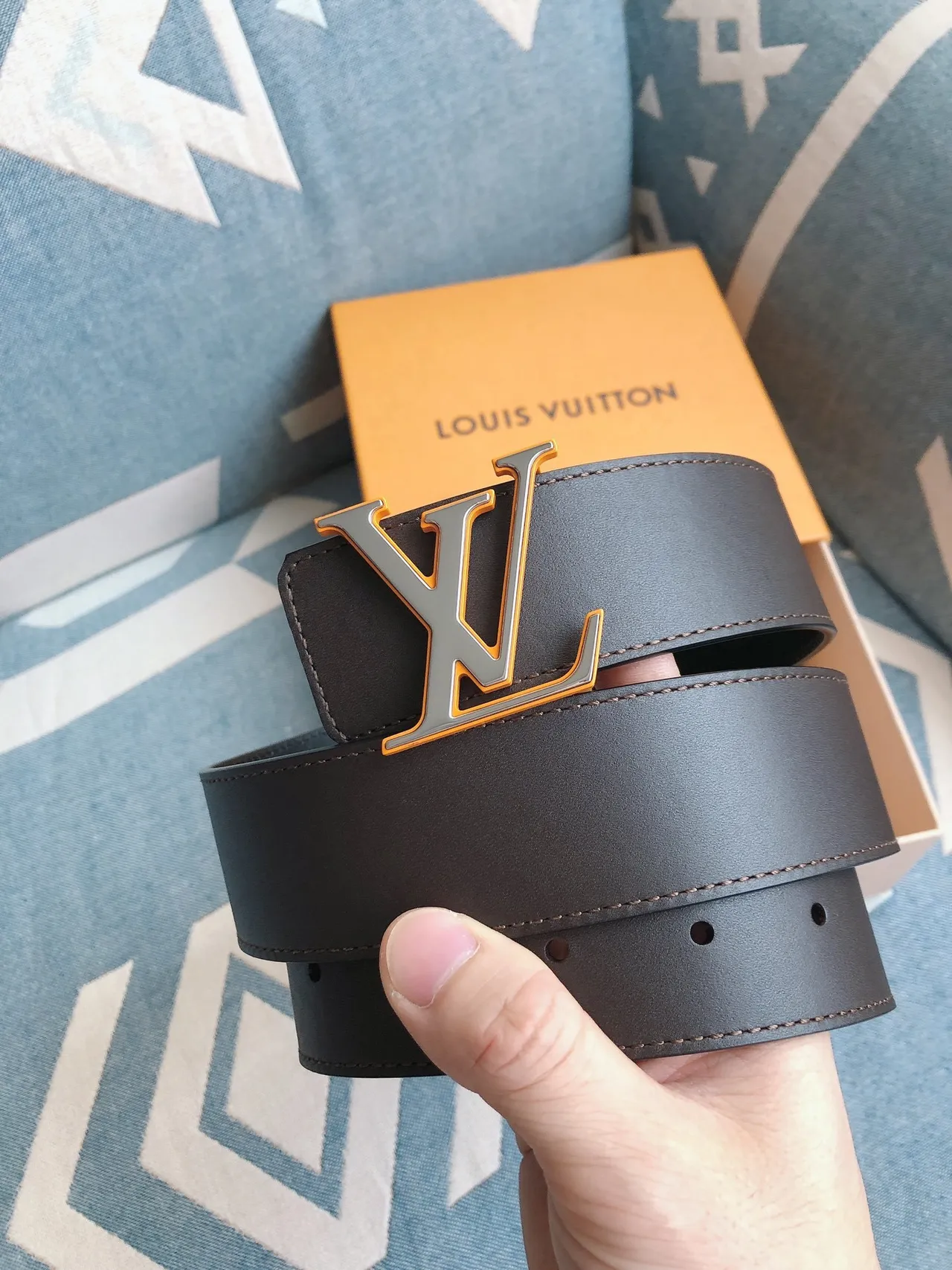 Louis Vuitton LV Initiales Brown Leather Belt 9