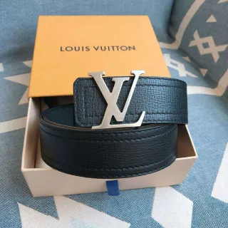Louis Vuitton LV Initiales Navy Textured Leather Belt