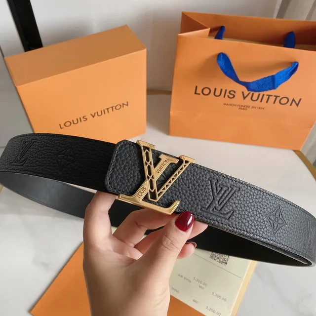 Louis Vuitton LV Initiales Twist Black Pebbled Leather Belt 2