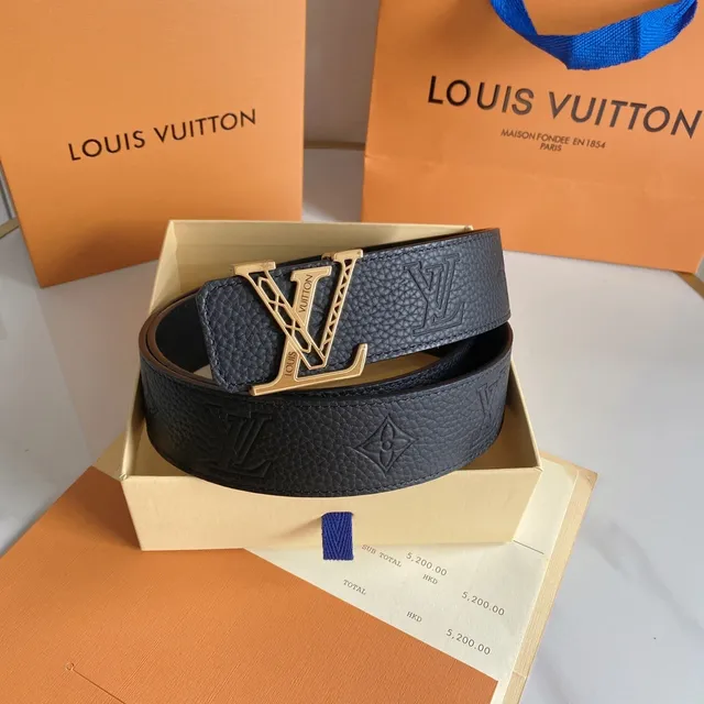 Louis Vuitton LV Initiales Twist Black Pebbled Leather Belt 5