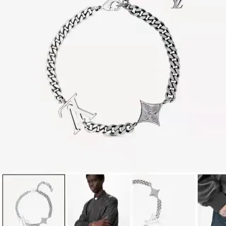 Louis Vuitton LV Instinct سوارة سلسلة كيرب بلون فضي