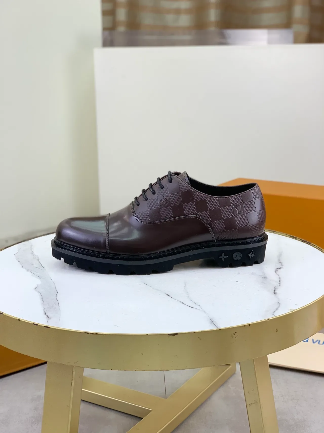 Louis Vuitton LV Trail Marron Noir Cap-Toe Damier Graphite Panneaux Toile Oxford 6