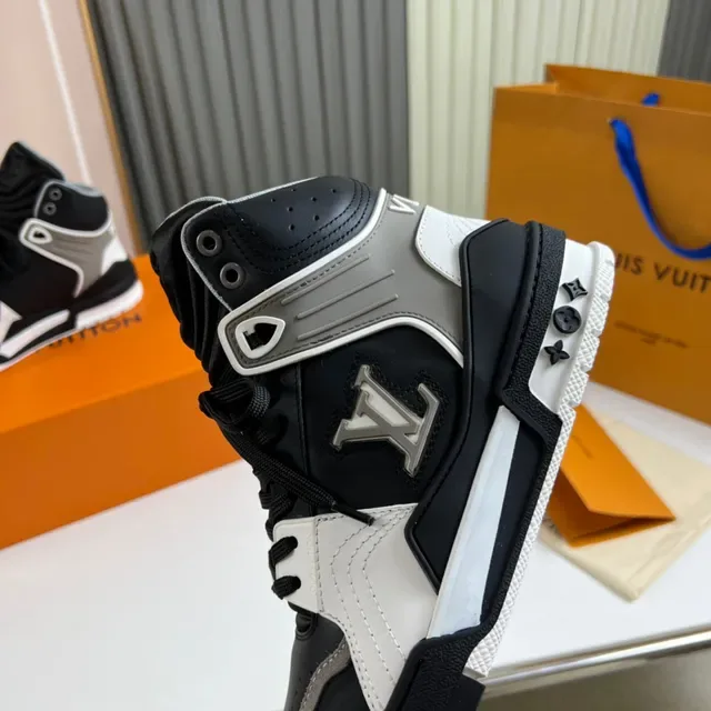 Louis Vuitton LV Trainer Black White High-Top Monogrammed Lifestyle Sneakers 3