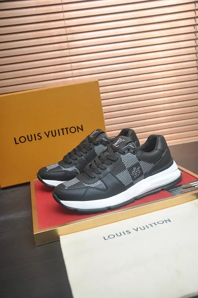 Louis Vuitton LV Trainer Black White Low-Top Leather-Mesh Hybrid Lifestyle Sneakers 4