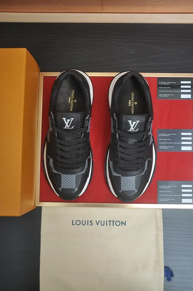 Louis Vuitton LV Trainer Black White Low-Top Leather-Mesh Hybrid Lifestyle Sneakers 5