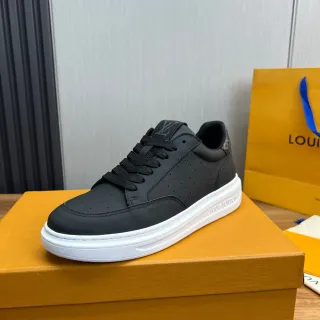 Louis Vuitton LV Trainer Negro Blanco Cuero Perforado Parte Superior Contraste Suela Plataforma Lifestyle Sneakers