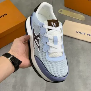 Louis Vuitton LV Trainer Zapatillas Lifestyle Azul Morado Malla Logo Lateral Monogram