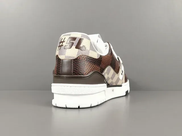 Louis Vuitton LV Trainer Chaussures Lifestyle Marron Beige Monogramme Canvas Semelle Plateforme Épaissie 14