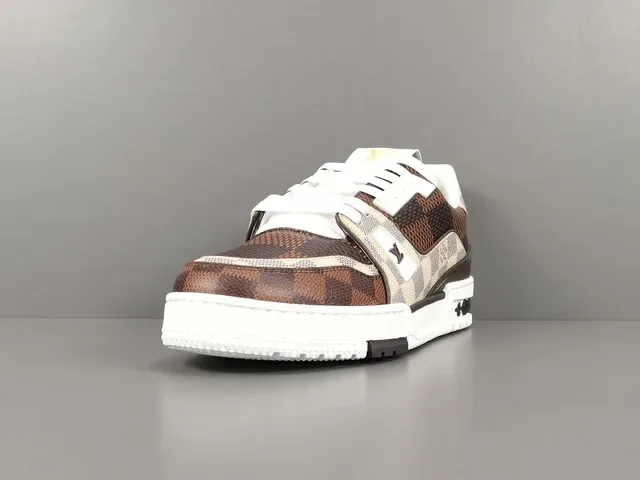 Louis Vuitton LV Trainer Chaussures Lifestyle Marron Beige Monogramme Canvas Semelle Plateforme Épaissie 15