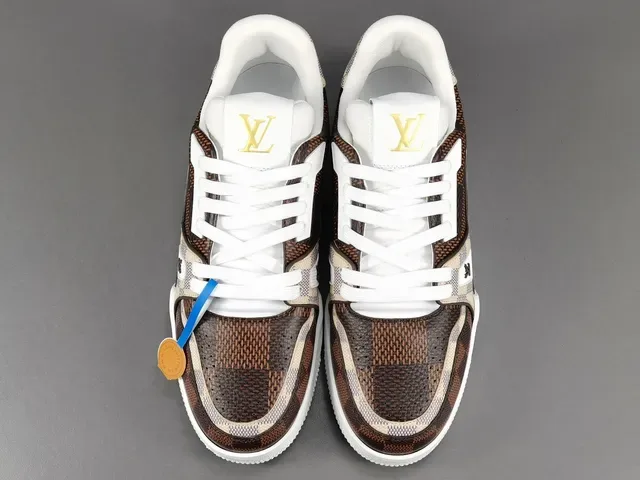 Louis Vuitton LV Trainer Chaussures Lifestyle Marron Beige Monogramme Canvas Semelle Plateforme Épaissie 16