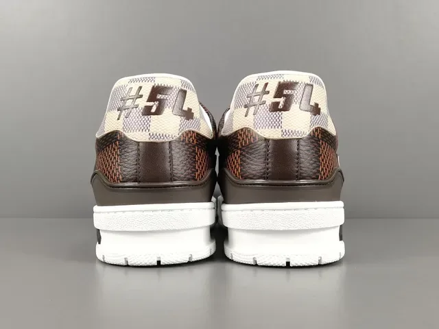 Louis Vuitton LV Trainer Chaussures Lifestyle Marron Beige Monogramme Canvas Semelle Plateforme Épaissie 17