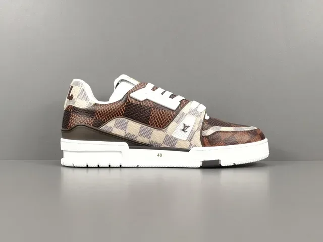 Louis Vuitton LV Trainer Chaussures Lifestyle Marron Beige Monogramme Canvas Semelle Plateforme Épaissie 18
