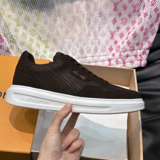 Louis Vuitton LV Trainer Marrón Blanco Low-Top Superior de Ante Zapatillas Lifestyle