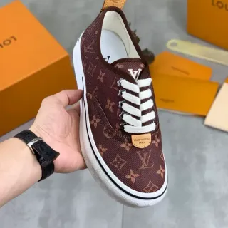 Louis Vuitton LV Trainer Chaussures Lifestyle Marron Blanc Monogramme Toile Low-Top