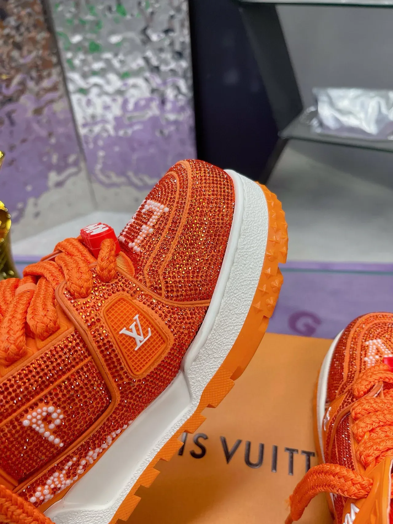 लुइस विटन LV Trainer Crystal Orange लाइफस्टाइल स्निकार 5