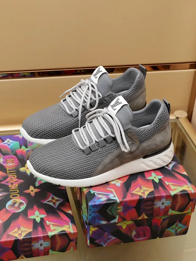Louis Vuitton LV Trainer Gray White Knit Upper Low-Top Lifestyle Sneakers 6