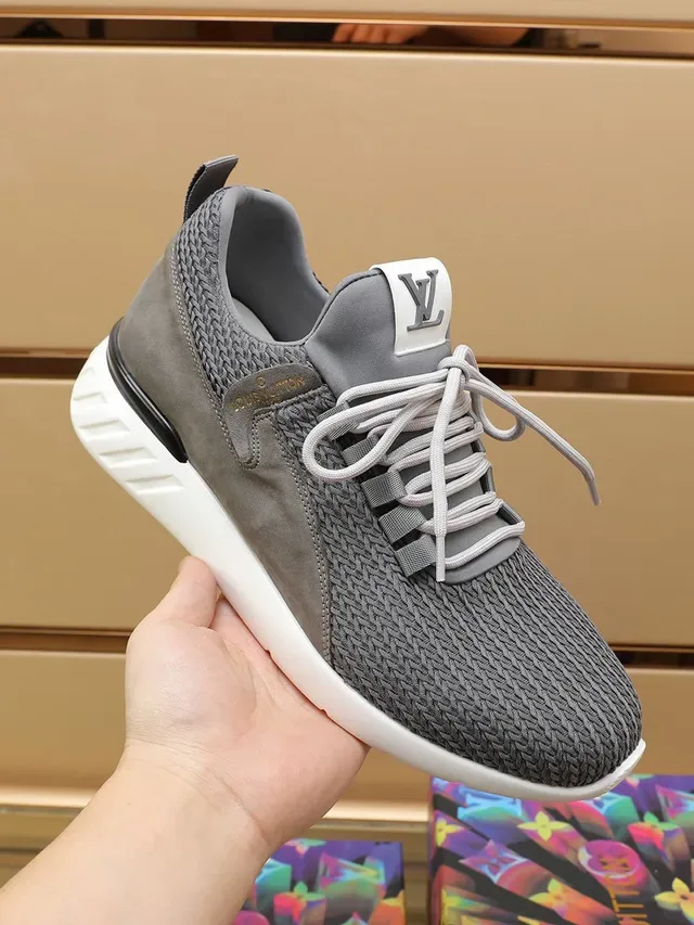 Louis Vuitton LV Trainer Gray White Knit Upper Low-Top Lifestyle Sneakers 7