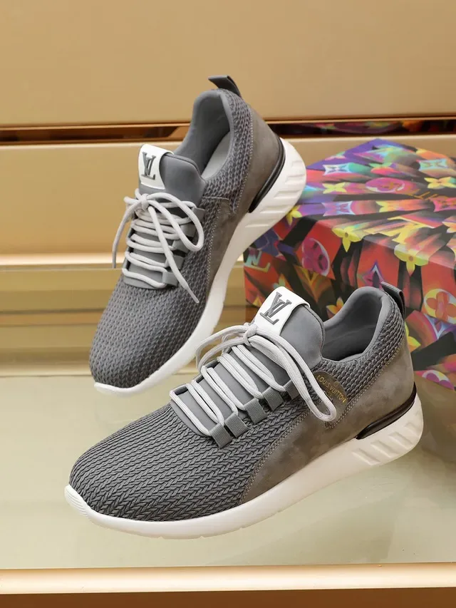 Louis Vuitton LV Trainer Gray White Knit Upper Low-Top Lifestyle Sneakers 8