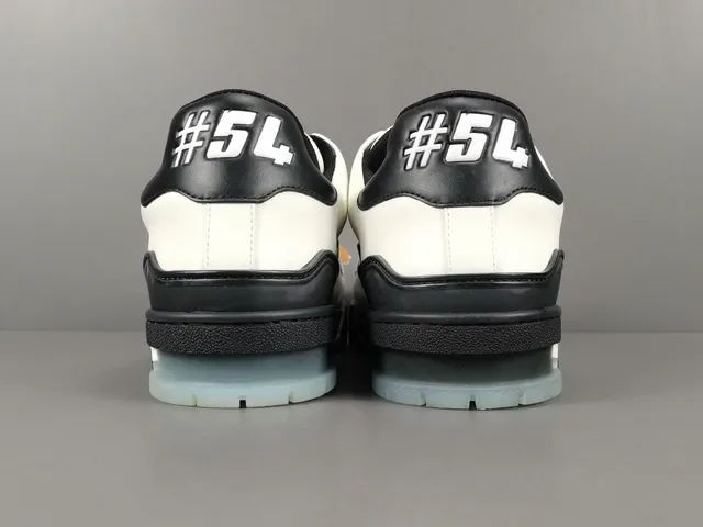 Louis Vuitton LV Trainer أبيض أسود منخفض القدمة سيليويت جلد علوي أحذية رياضية أسلوب حياة 17