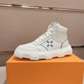 Louis Vuitton LV Trainer White Gray High-Top Sole Chunky Sneakers