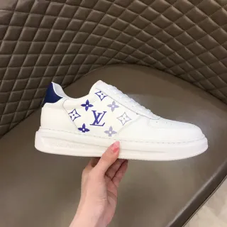 Louis Vuitton LV Trainer Tênis Lifestyle Branco Navy Impressão Monograma Low-Top