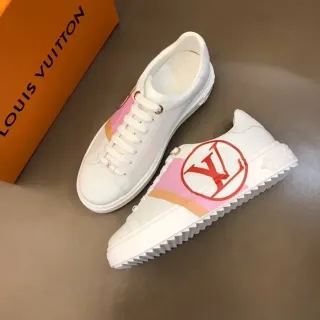 Louis Vuitton LV Trainer 白色粉色 低帮 皮革鞋面 生活方式运动鞋