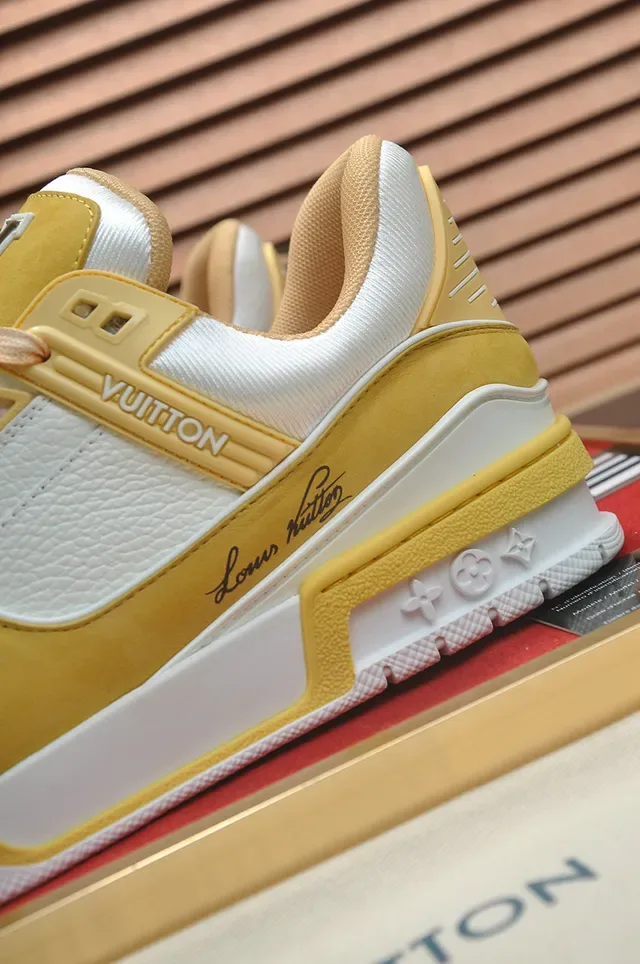 Louis Vuitton LV Trainer Yellow White Layered And Upper Embossed Motifs Lifestyle Sneakers 2