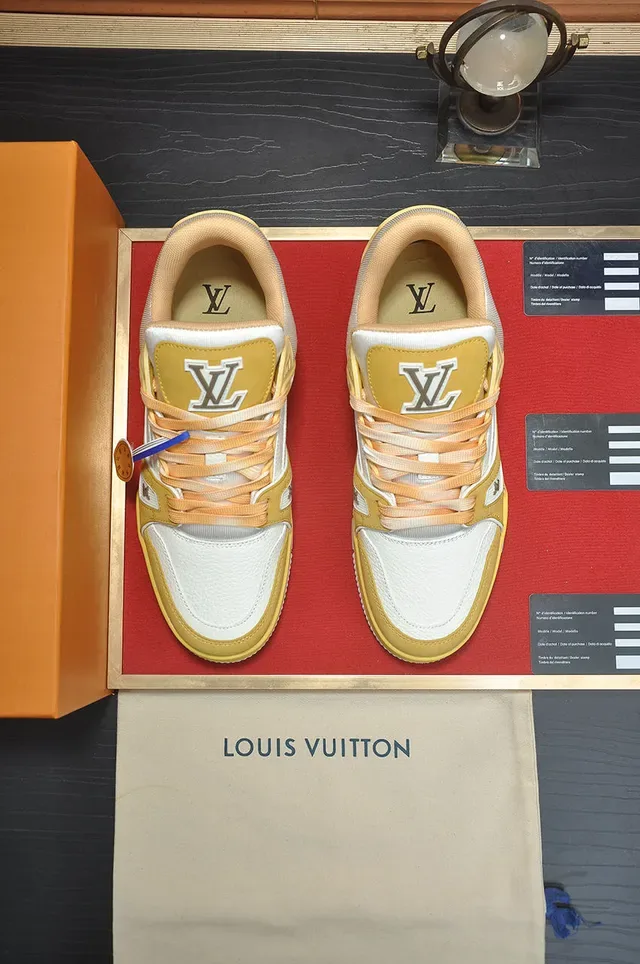 Louis Vuitton LV Trainer Yellow White Layered And Upper Embossed Motifs Lifestyle Sneakers 5