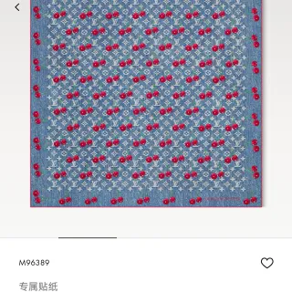 Louis Vuitton LV x TM Denim Cerise 90 Écharpe en soie