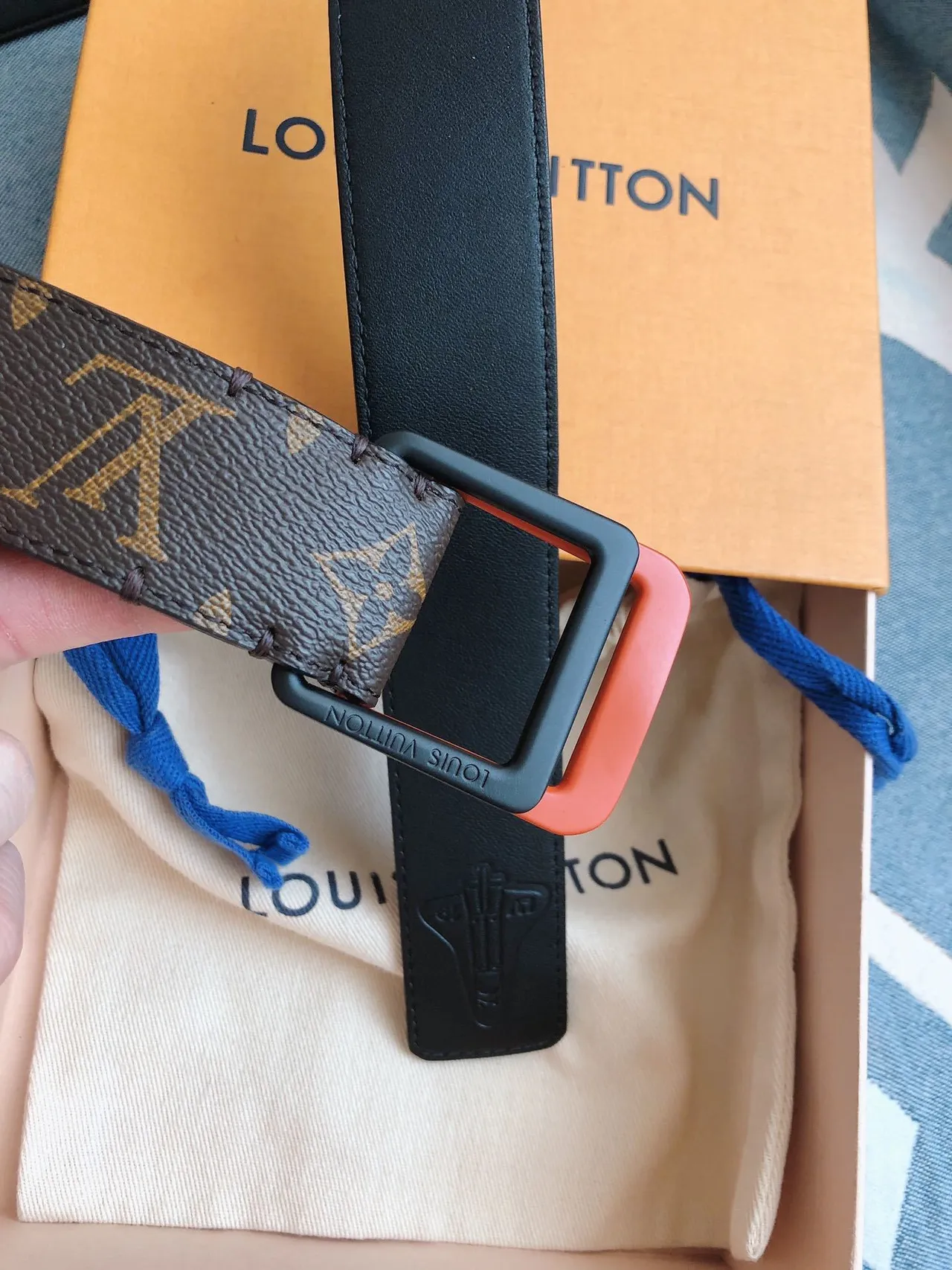 Louis Vuitton Monogram Canvas Dual-Tone Buckle Leather Belt 8