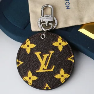 Louis Vuitton Monogram Canvas Key Holder Brown Yellow Circular Tote Bag