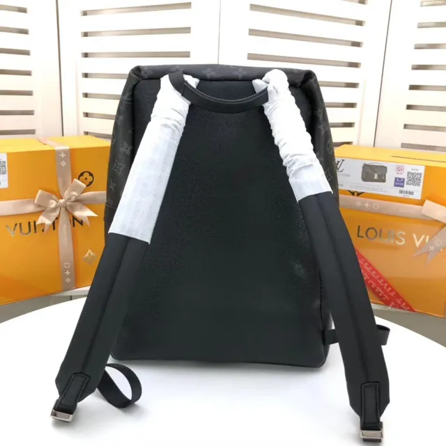 Louis Vuitton Monogram toile enduite et cuir noir sac à dos casual à deux compartiments 8