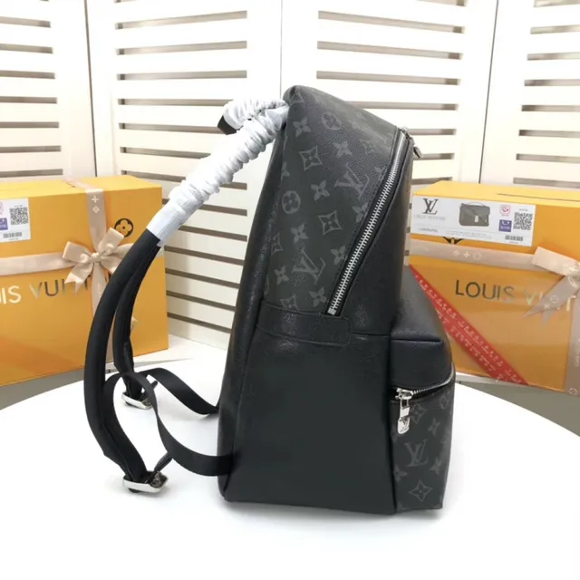 Louis Vuitton Monogram toile enduite et cuir noir sac à dos casual à deux compartiments 9