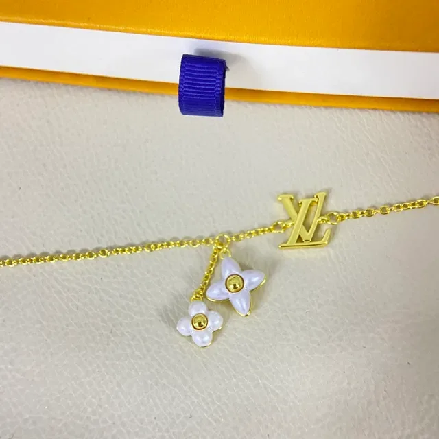 Louis Vuitton Monogram Flower Charm Gold-Tone Bracelet 5