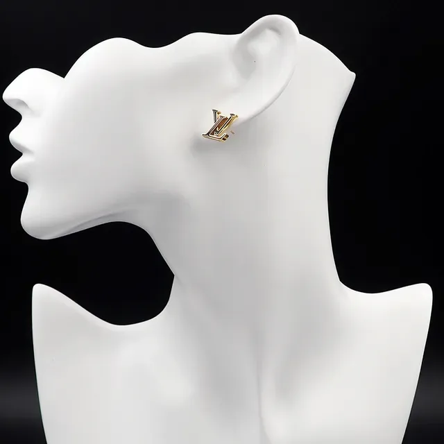 Louis Vuitton Monogram Gold and Black Enamel Stud Earrings 5