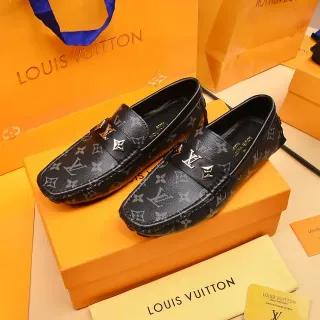 Louis Vuitton Monogram حذاء لافر أسود رمادي جلدي