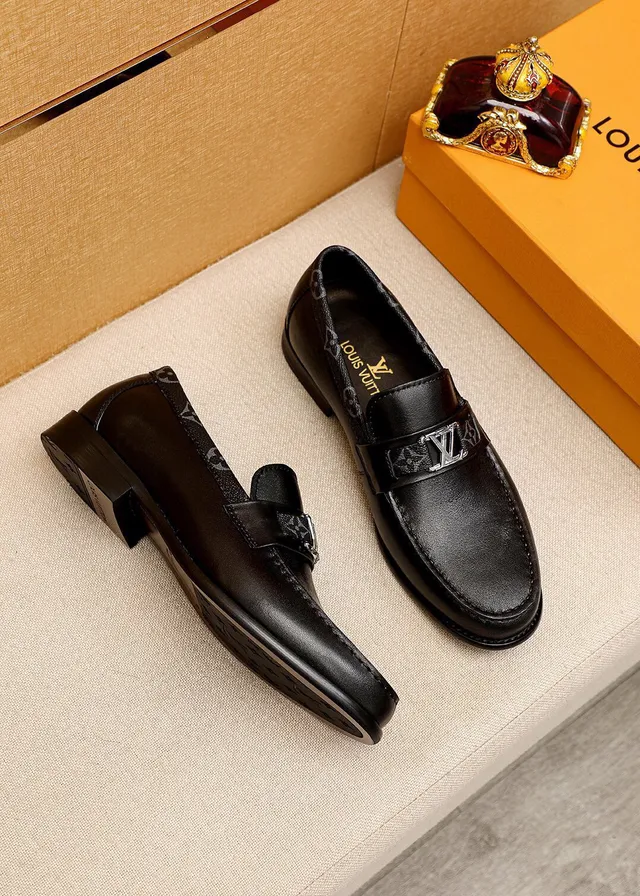 Louis Vuitton Monogram Strap Loafer Black Leather Loafers 3