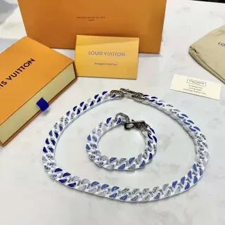Louis Vuitton Monogram World Tour Cadena Cerámica Blanco Azul Gris