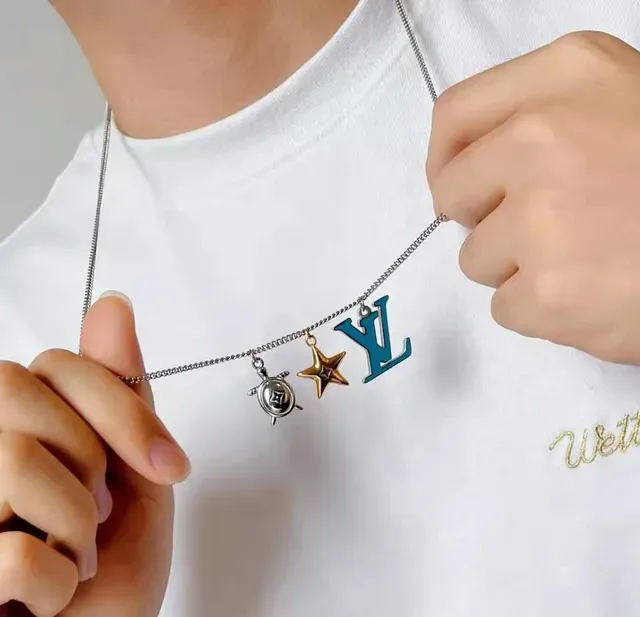 Louis Vuitton Multi-Charm Enamel LV Star Turtle Necklace 4