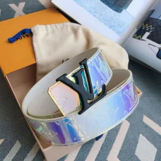 Louis Vuitton Multicolor Black Iridescent Holographic Embossed Monogram Leather Belt