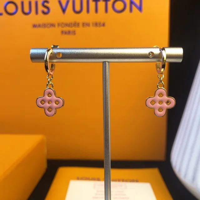 Louis Vuitton brincos de metal esmaltado em ouro rosa 2