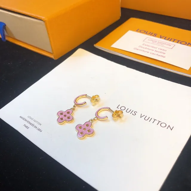 Louis Vuitton brincos de metal esmaltado em ouro rosa 4
