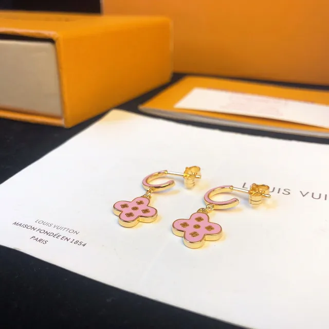 Louis Vuitton brincos de metal esmaltado em ouro rosa 6
