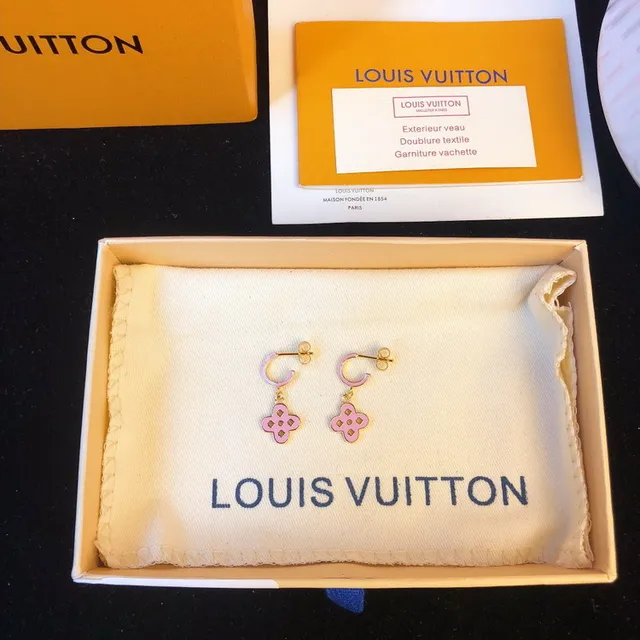 Louis Vuitton brincos de metal esmaltado em ouro rosa 7