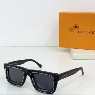 Louis Vuitton نظارات شمسية مستطيلة إطار مزدوج أسود