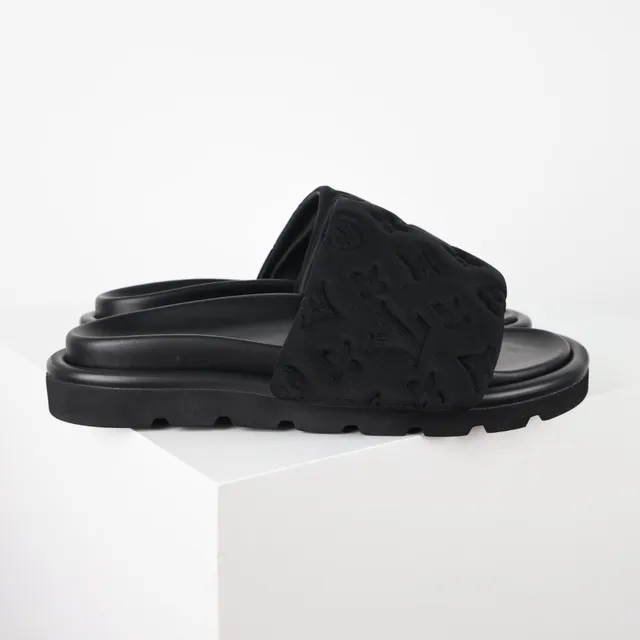 Louis Vuitton Run Away Black Monogram Slippers 3