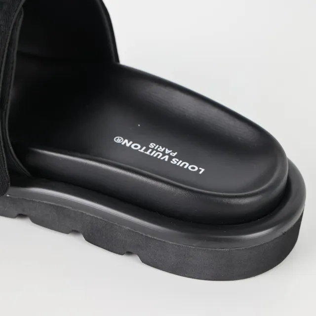 Louis Vuitton Run Away Black Monogram Slippers 4